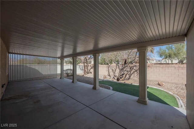 view of patio with a fenced backyard