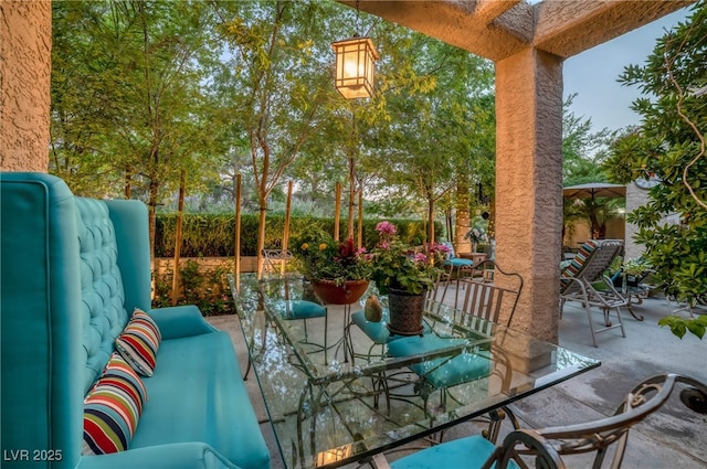 balcony featuring a patio