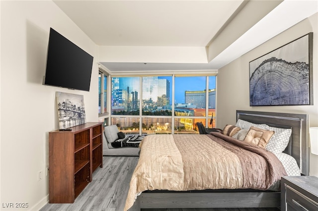 bedroom featuring light wood-type flooring