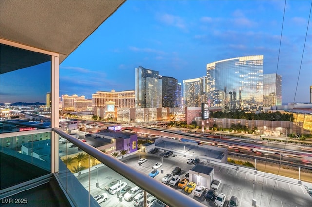 balcony with a city view