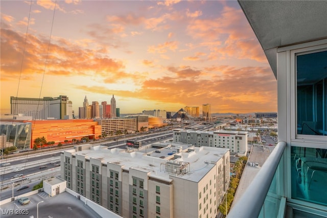 balcony featuring a view of city