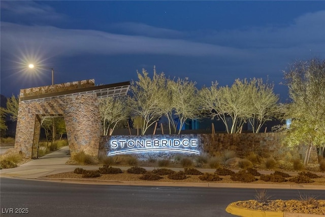 view of community sign