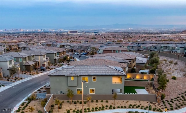 drone / aerial view with a residential view