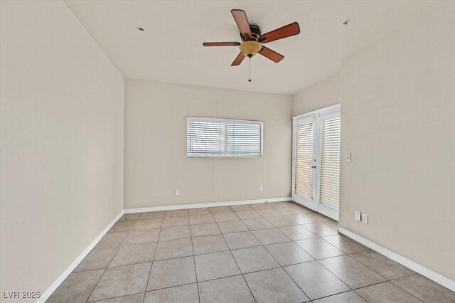 3550 Bay Sands Dr Unit 2087, Laughlin, NV 89029 - unfurnished room featuring ceiling fan, light tile patterned floors, baseboards, and french doors