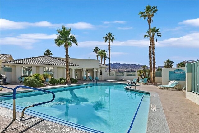 3550 Bay Sands Dr Unit 2087, Laughlin, NV 89029 - community pool featuring a patio area and a mountain view