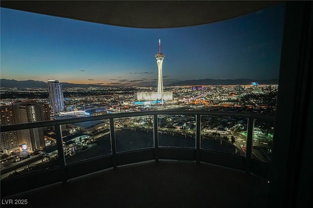 balcony featuring a view of city