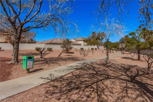 view of yard featuring fence