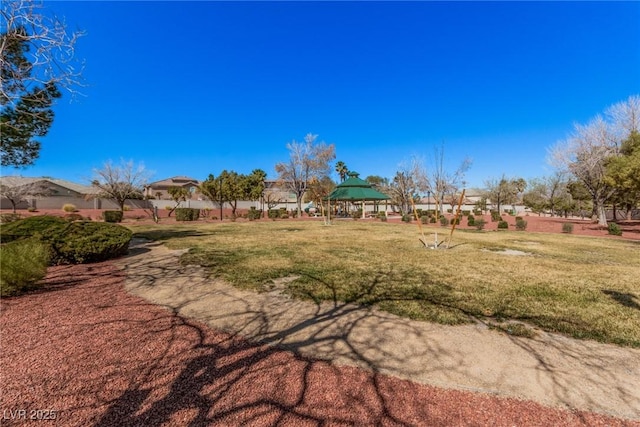 view of yard featuring a gazebo