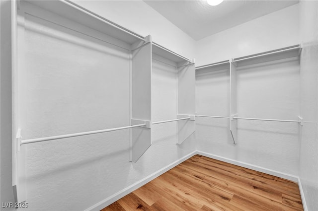 spacious closet with wood finished floors