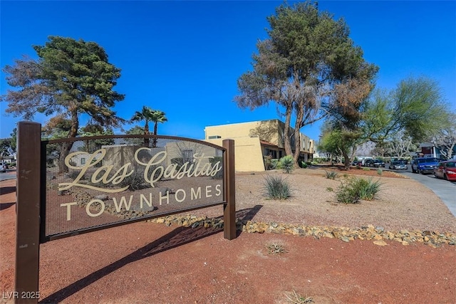 view of community sign