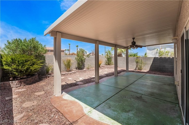 view of patio featuring a fenced backyard