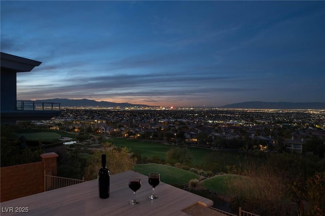 exterior space featuring a mountain view