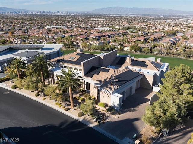 aerial view with a residential view and a mountain view