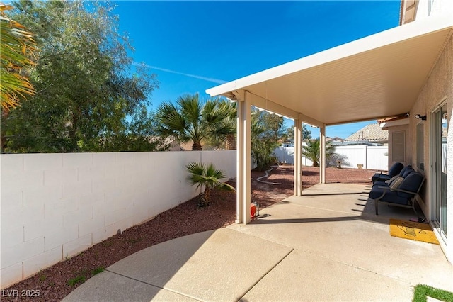 view of patio / terrace featuring a fenced backyard