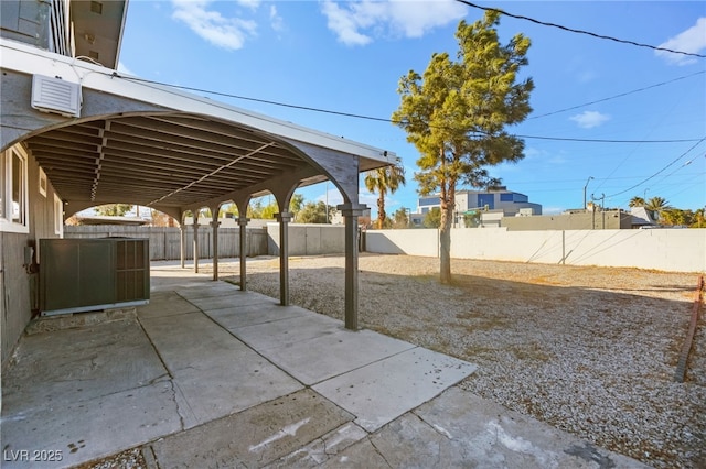 view of patio featuring a fenced backyard