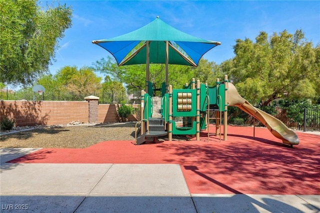 community play area featuring fence