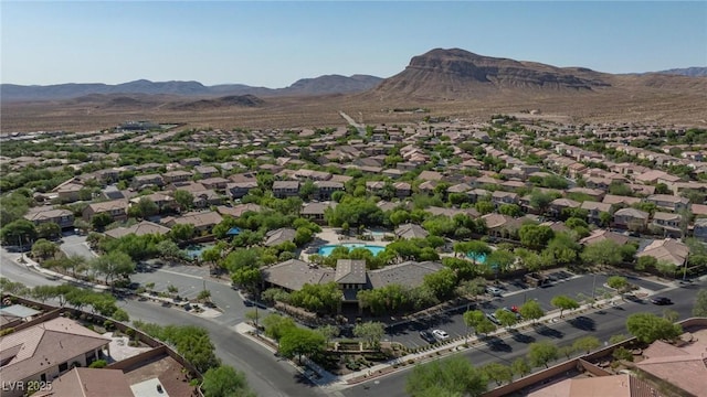 aerial view with a residential view and a mountain view