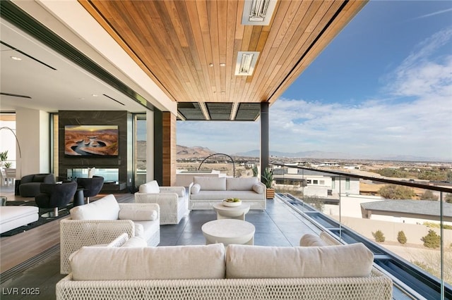 balcony with an outdoor hangout area