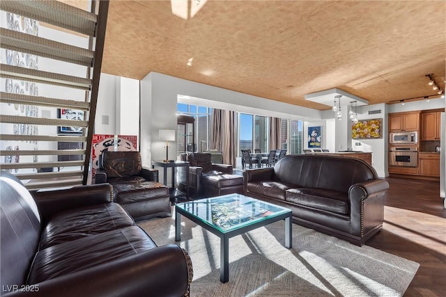 living room featuring light wood-type flooring