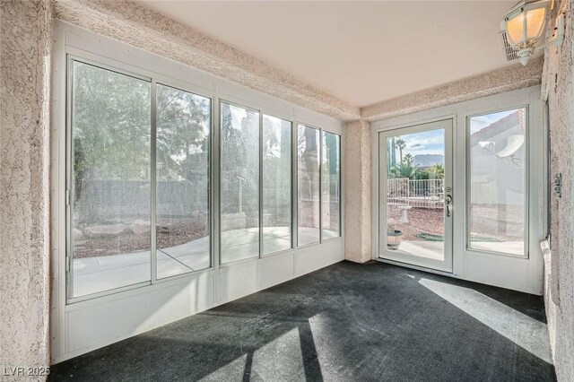 view of unfurnished sunroom