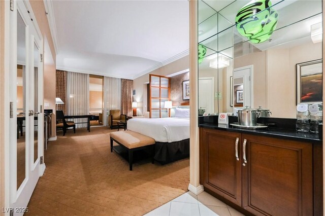 145 E Harmon Ave Unit 2503, Las Vegas, NV 89109 - bedroom with french doors and ornamental molding