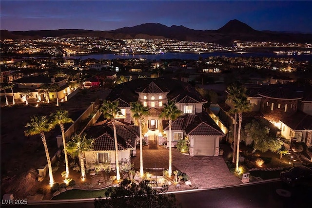 exterior space featuring a mountain view