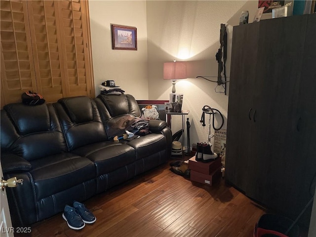 living area featuring wood finished floors