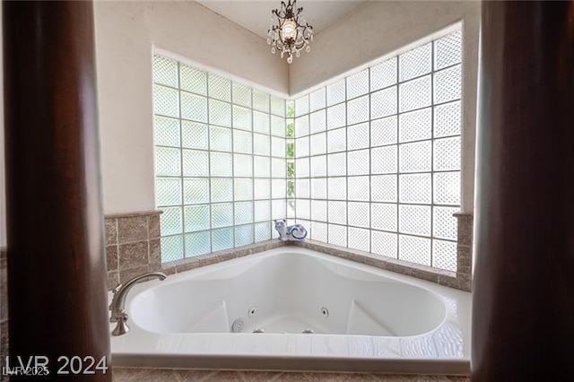 bathroom with a jetted tub