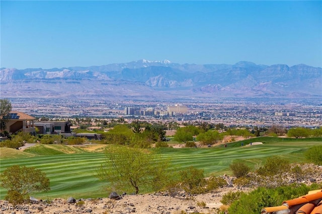 property view of mountains with view of golf course