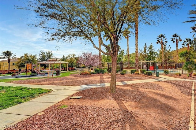 4020 Smokey Fog Ave Unit 201, North Las Vegas, NV 89081 - view of property's community with fence and a gazebo