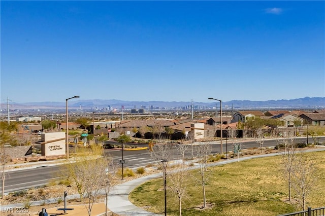 view of mountain feature with a residential view