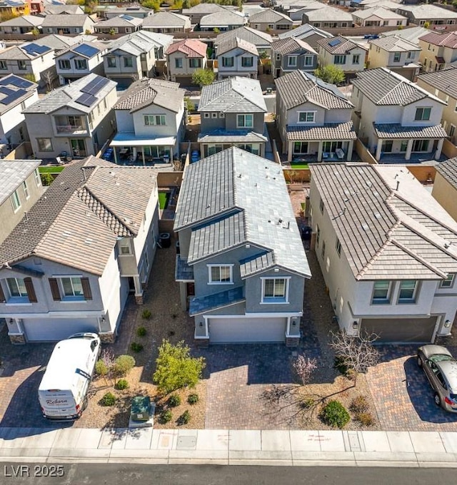 bird's eye view with a residential view