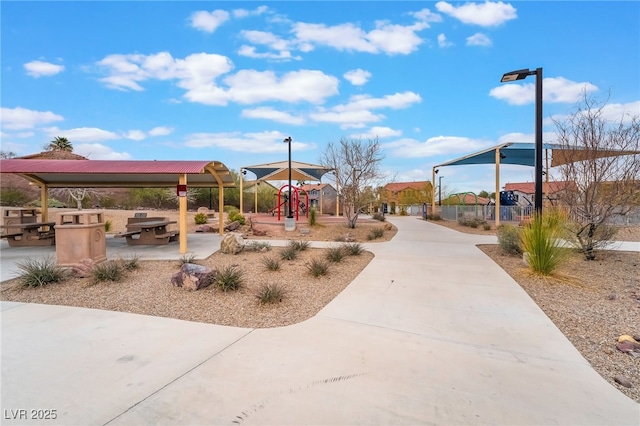 exterior space with a gazebo