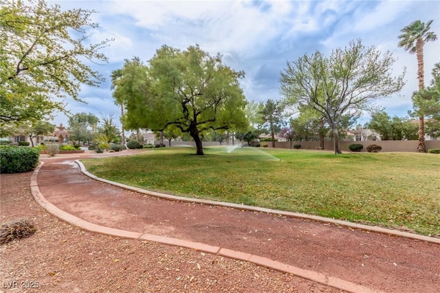 view of community with a lawn