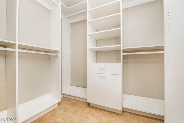 spacious closet with tile patterned flooring