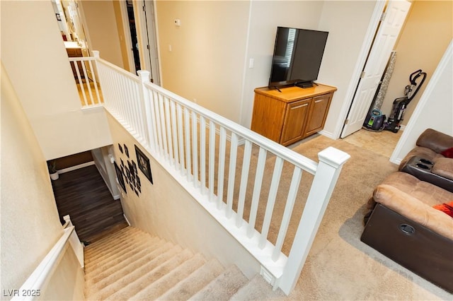 stairway with baseboards