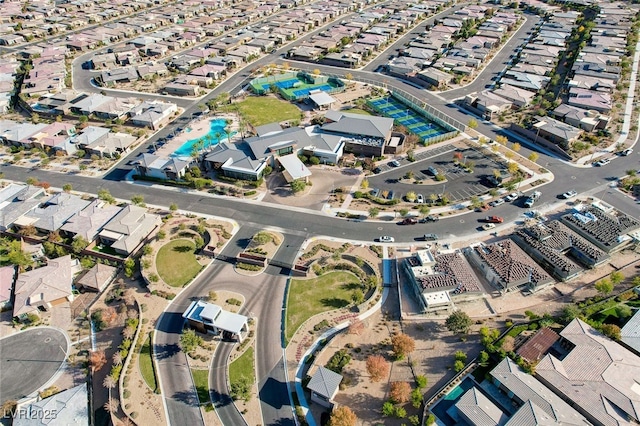 bird's eye view with a residential view