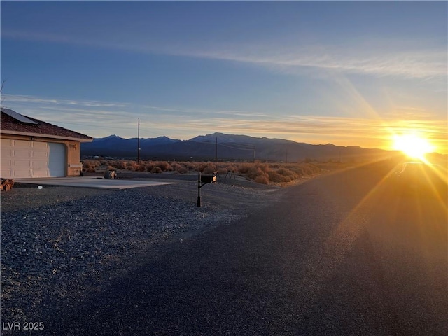 view of road featuring a mountain view