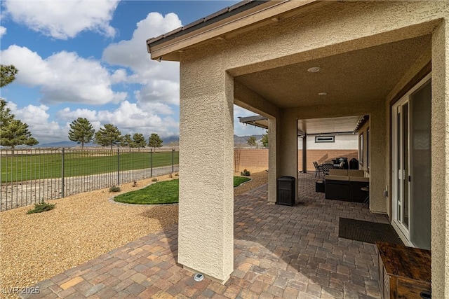 view of patio with a fenced backyard