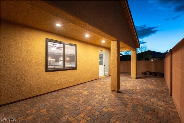 view of patio with a fenced backyard