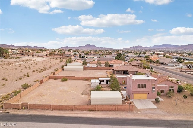 property view of mountains with a residential view