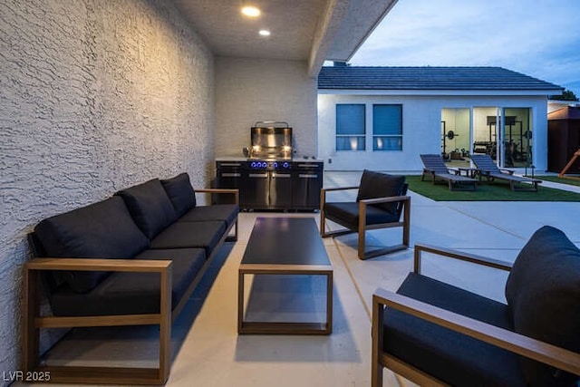 view of patio / terrace featuring an outdoor living space