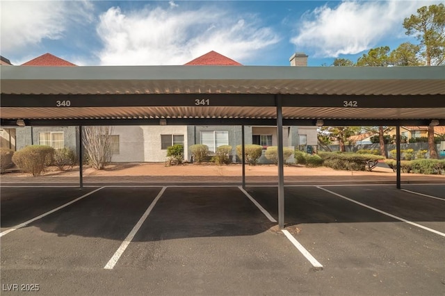 view of covered parking lot