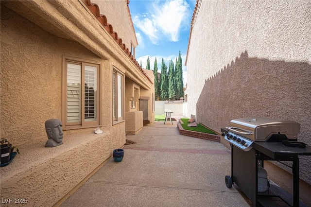 view of patio / terrace with a grill