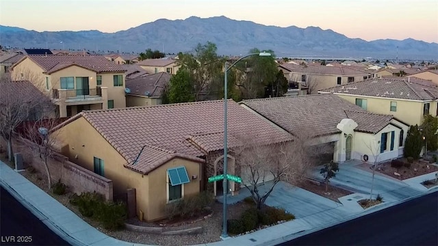 view of mountain feature featuring a residential view