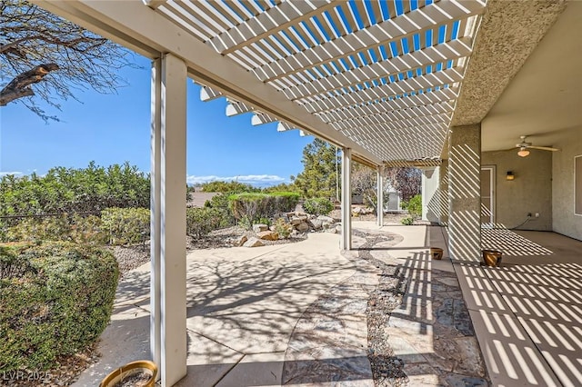 2715 Riceville Dr, Henderson, NV 89052 - view of patio with a ceiling fan and a pergola