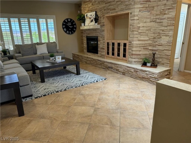 2715 Riceville Dr, Henderson, NV 89052 - living room featuring a fireplace