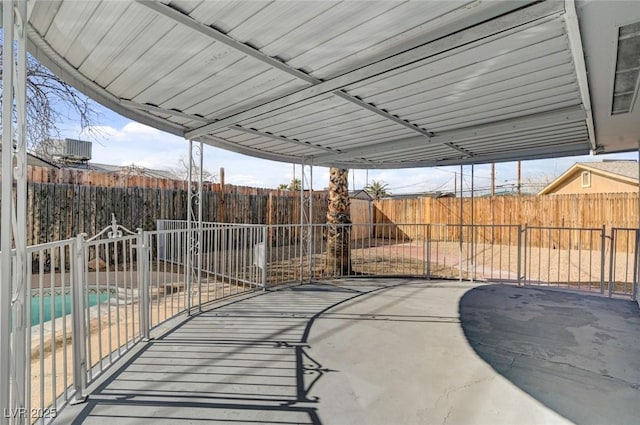 view of patio featuring a fenced backyard