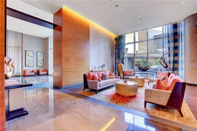 3750 Las Vegas Blvd Unit 2711, Las Vegas, NV 89158 - lobby featuring a high ceiling, recessed lighting, and floor to ceiling windows
