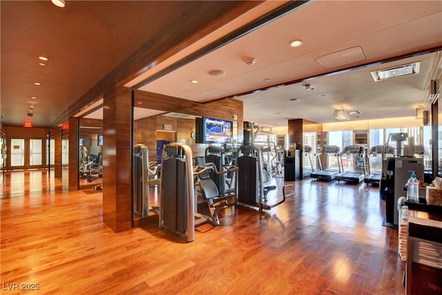 3750 Las Vegas Blvd Unit 2711, Las Vegas, NV 89158 - gym featuring wood finished floors and recessed lighting